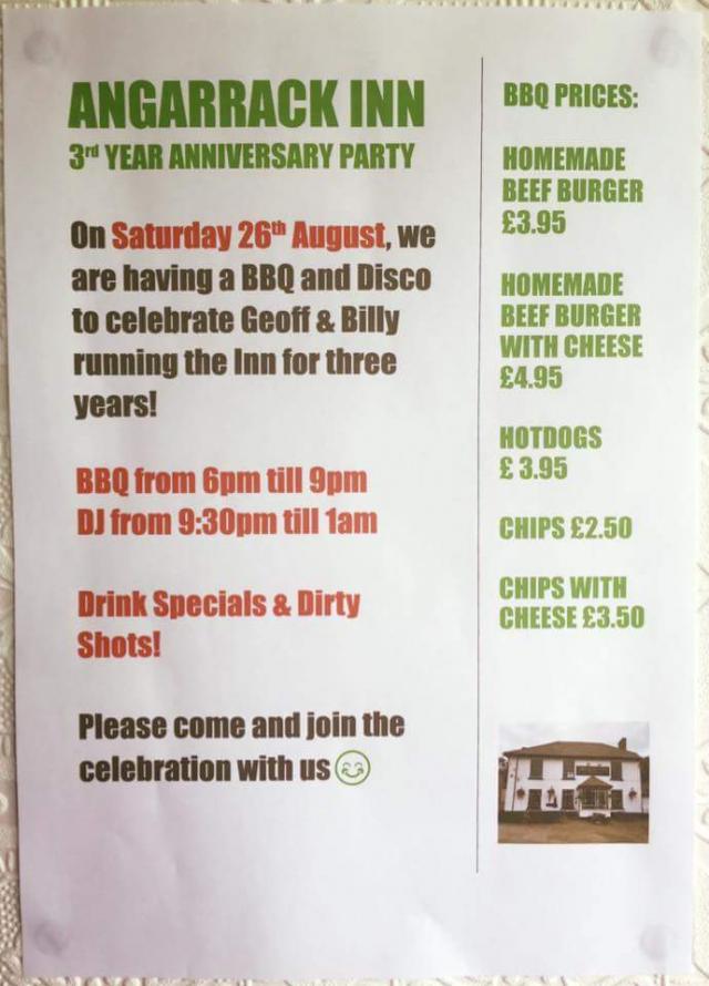 Angarrack Inn 3rd year anniversary party